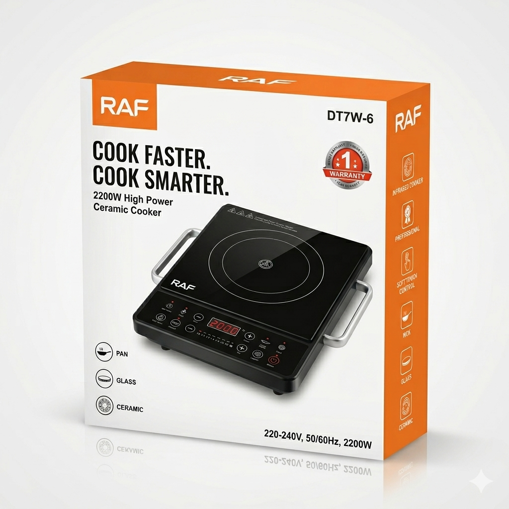 RAF Ceramic Cooker 2200W DT7W-6 – Infrared Electric Stove