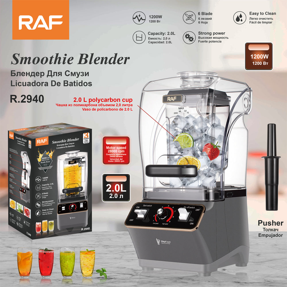 RAF Blender Smoothie Mixer Heavy Duty Industrial Commercial Soundproof Blender